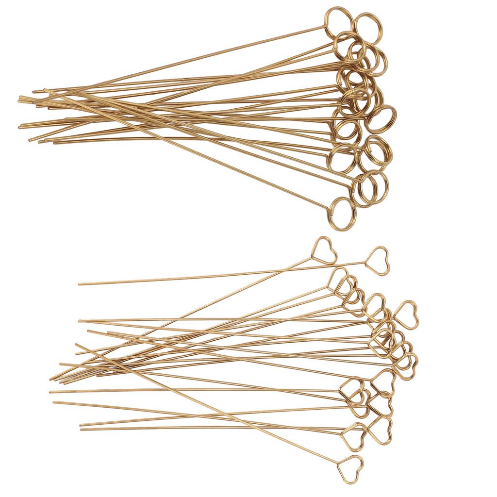 50pcs Floral Picks Clips Reusable Golden Metal Wire Floral Place Card Holder 6in Photo Memo Holder P