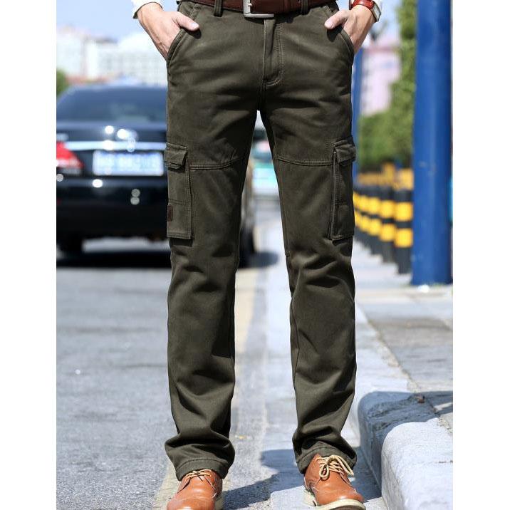Зимние мягкие флисовые теплые брюки-карго для мужчин, одежда для работы, повседневные зимние брюки для мужчин