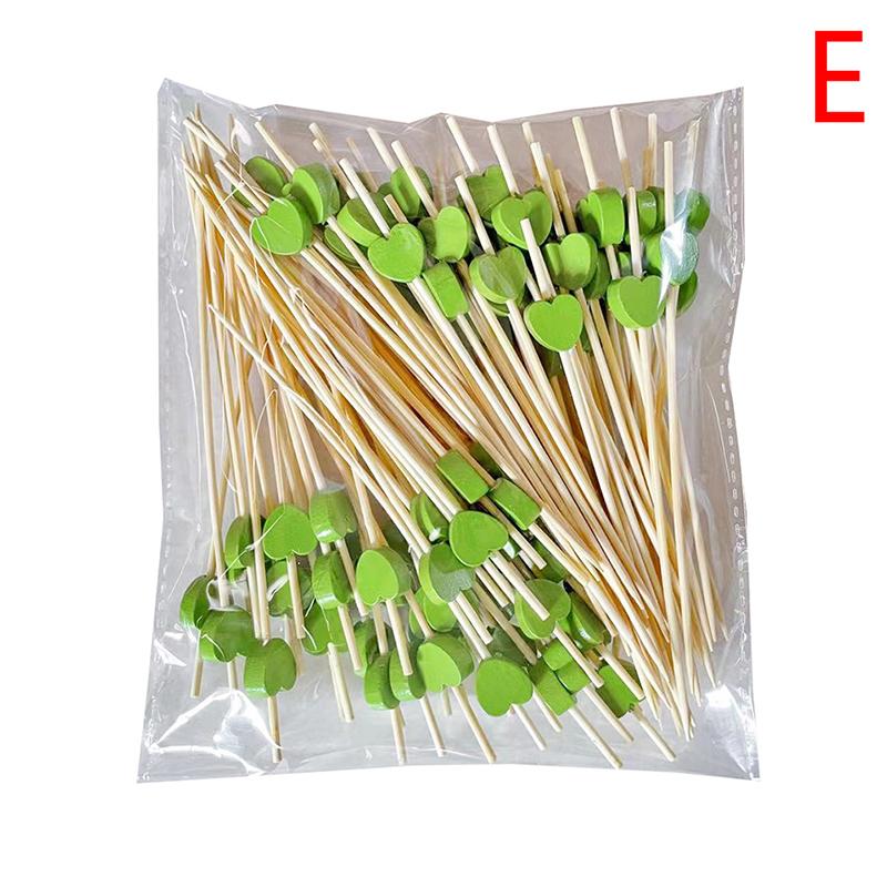 100 шт./пакет Сердце бамбуковые палочки для еды шведский стол кексы фрукты вилка торт десерт палочки