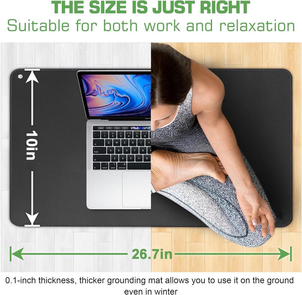 Grounding Mat for Feet 3MM Thickened Earthing Pad Improve Sleep Pain Relief Inflammation Reduce Anxiety for Working