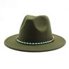 Цепь Шерсть Британская Винтажная Джазовая Шляпа Широкие Поля Цилиндр Шерстяная Шляпа Винтажная Шляпа с Широкими Полями Белый Цилиндр