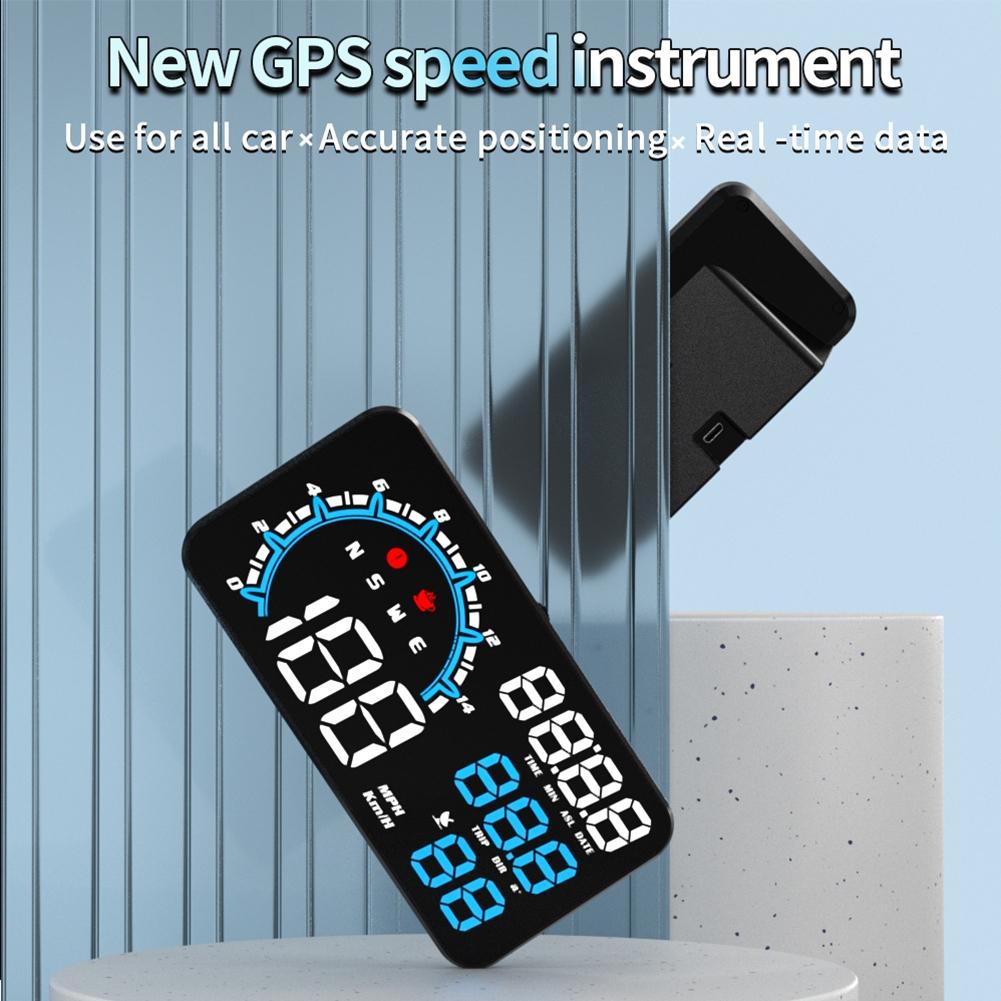 Портативный и компактный GPS-дисплей для автомобиля, спидометр, сигнализация превышения скорости