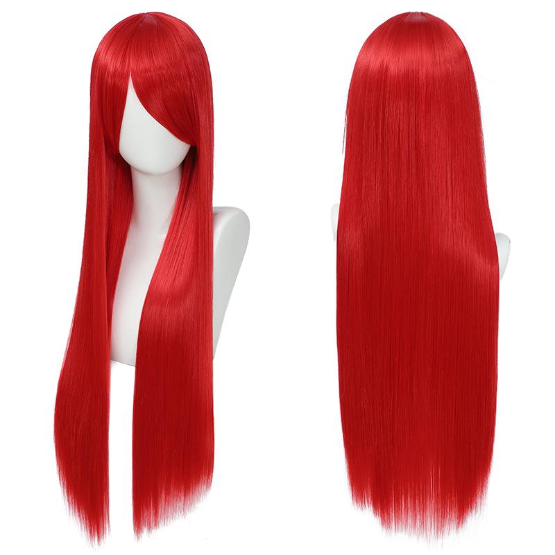 Colorful 80cm Long Straight Cosplay Wig for Anime & Historical Costumes