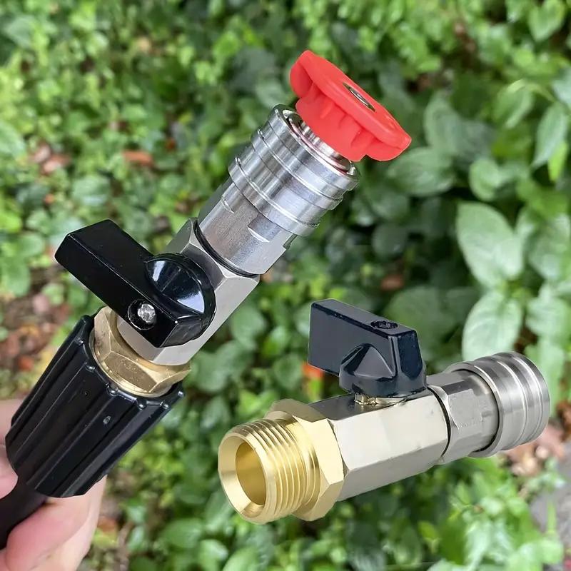 Прочный Шаровой Кран для Мойки Высокого Давления, Быстроразъемное Соединение 1/4 Дюйма, Кран-Отсекатель Шланга, Резьбовые Порты для Автомобиля, Сада, Дорожки