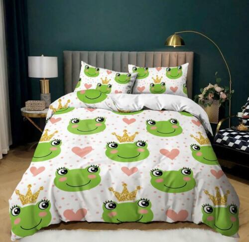 Одеяло серии Cute Frog, набор пододеяльников, наволочка, односпальная двуспальная кровать размера «queen-size»
