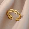 Opening Rings for Women Stainless Steel Gold Color Geometric Ring Fashion Simple Party Christmas Jewelry Gift