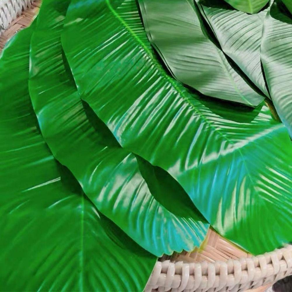 1Pcs Simulation Artificial Banana Leaf Heat Resistant Kitchen Placemats  Party Wedding Decoration