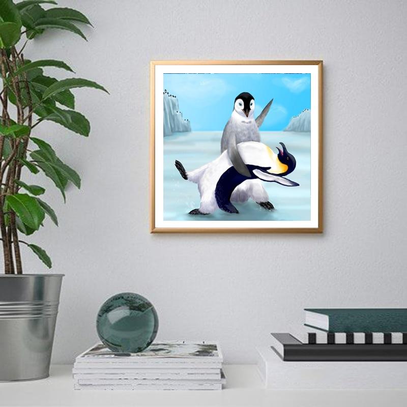 5d Penguin Diamond Diy Painting Diamond Embroidery Full Round Drill Animal Mosaic Rhinestone Home Decor Manual Art Gift