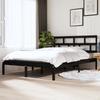 VidaXL Bed Frames Black Solid Wood 135x190 Cm Double 3101197