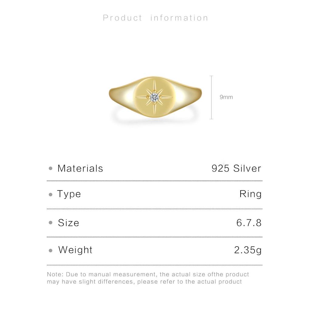 ANDYWEN Стерлингового Серебра 925 пробы, Золотая Звезда, Циркон, блестящее круглое толстое кольцо для женщин в стиле рок-панк, модные ювелирные изделия, подарок