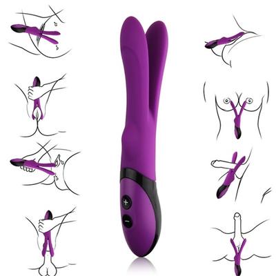 Водонепроницаемый двойной вибромассажер для интимных мест