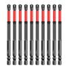 Impact Screwdriver Bit Set Rustproof Corrosion Resistant Magnetic Slotted Heads 1/4 Inch Hex Shank Cross Slot Screw Driver Drill Bits