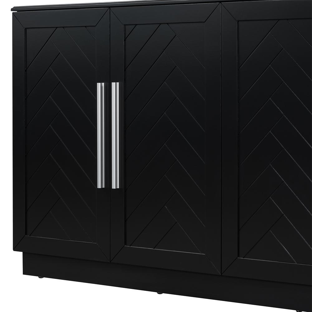 Буфетный шкаф-консоль в американском стиле, Современный акцентный стол-консоль, Деревянный напольный шкаф с 4 дверцами, Деревянный буфетный шкаф