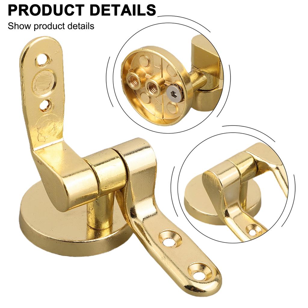 Gold Replacement Hinges Gold Toilet Hinges For Toilet Maintenance Nylon Washers Secure Fitting Corrosion-Resistant Nuts