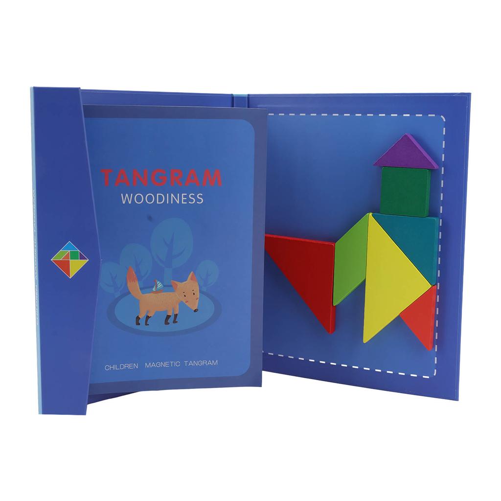 Игрушки Танграм Магнитный Скрепка Дизайн Обучающая Геометрическая Форма Головоломка Деревянный Узор Блоки Набор f