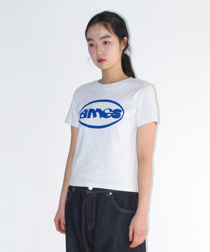 AMES-WORLDWIDE Футболка с логотипом-символом Ames Circle Светло-серая
