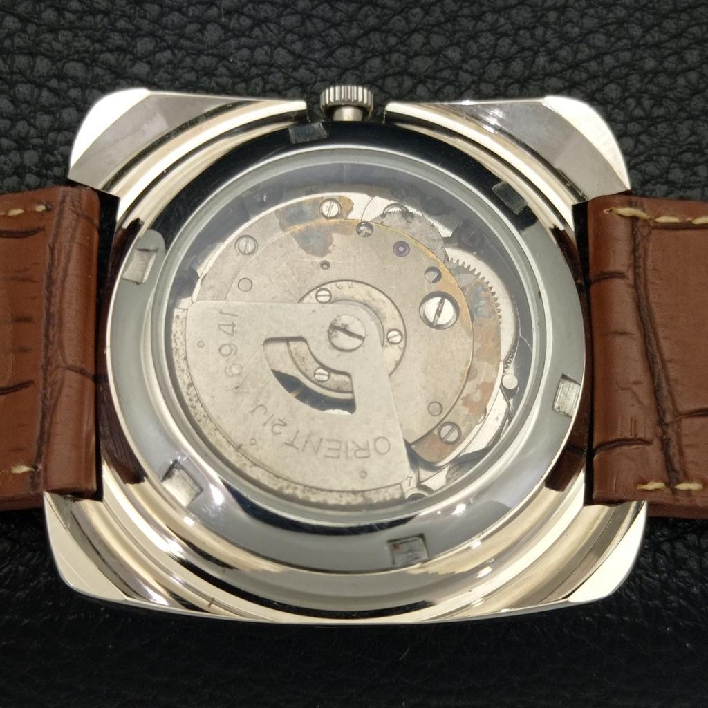 USED ORIENT AUTOMATIC 46941 VINTAGE JAPAN MENS WHITE COLOR DIAL WATCH A702219-5 R123-a702219