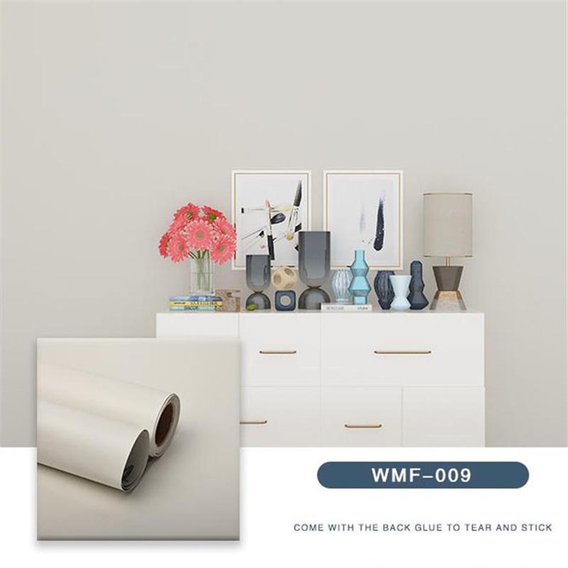 Macaron Solid Color Self-adhesive Wallpaper Stickers Bedroom Living Room Wardrobe Door Decoration Pasted Waterproof Refurbished Wallpaper