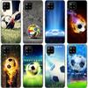 Fire Football Soccer Ball Case For Samsung Galaxy A12 A02S A22 A32 A52 A72 A71 A51 A41 A31 A21 A11 A50 A70 A10S A20S Black Cover