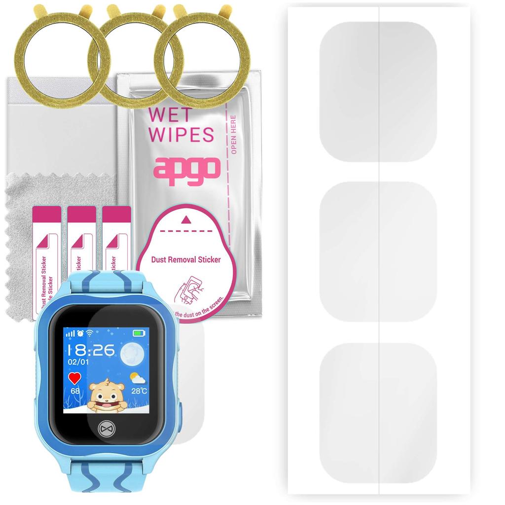 3x Apgo Hydrogel Screen Protector for Forever Kids Watch See Me KW-300, Hydrogel Film, with Positioning Layer Easy Installation