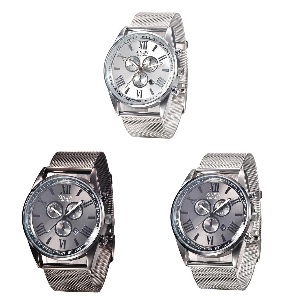 Premium Quality Mens Stainless Steel Military Watch With Elegant Date Functionality