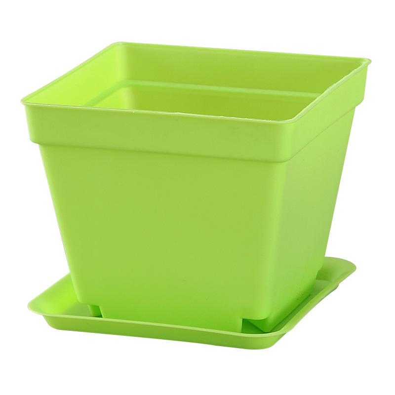 Большие цветные квадратные горшки для суккулентов 10 см - черный пластик