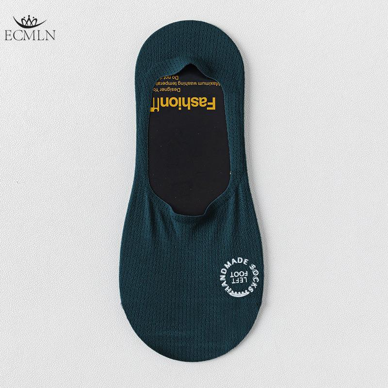 Men's Invisible Boat Socks Summer Thin Shallow Mouth Short Socks Solid Color Towel Bottom Sweat-absorbent Hollow No-fall Ice Stockings