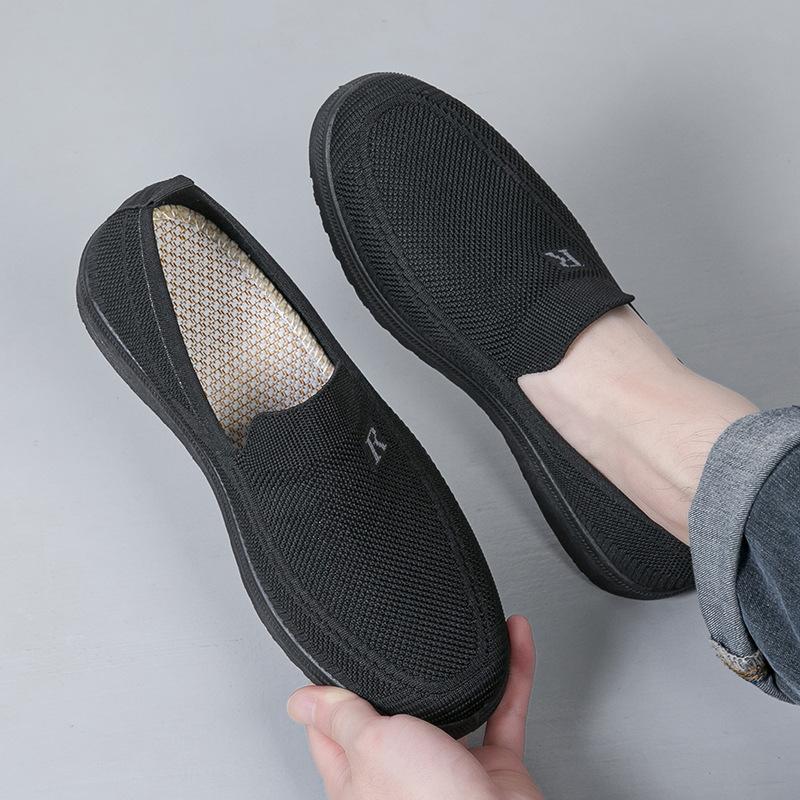 Мужская весенне-летняя новая однопедальная ленивая дышащая нескользящая повседневная обувь из дышащей ткани для мужчин