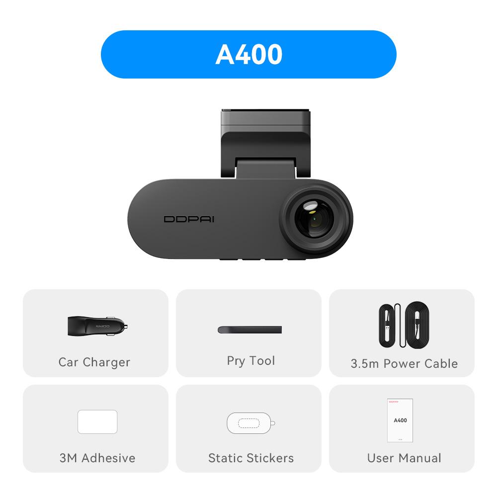 2025 New DDPAI A400 4K Dash Cam Built-in ADAS WiFi Support 24H Parking Monitor 1.9" IPS Screen Car DVR Night Vision Dashcam