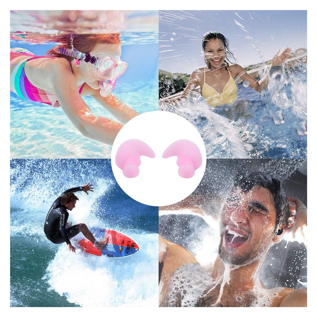 1 пара плавательных берушей из мягкого силиконового геля, водонепроницаемые, пыленепроницаемые, для водных видов спорта, плавательные беруши(Розовый оптом )