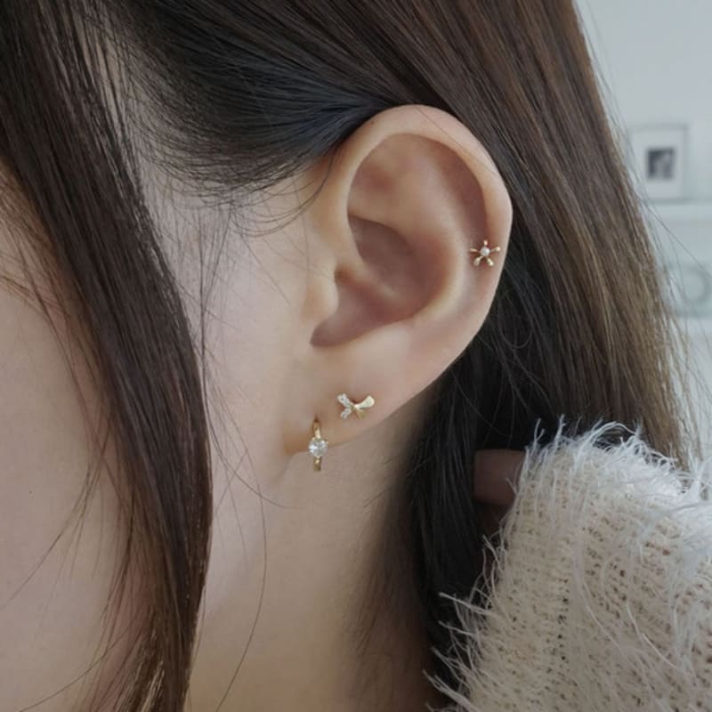 Youngglow 14k пирсинг-лента с половинкой кубического циркония