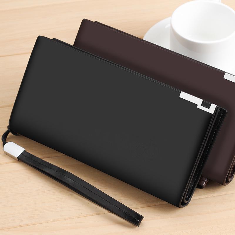 Мужской длинный клатч-кошелек на молнии с отделениями для нескольких карт большой емкости