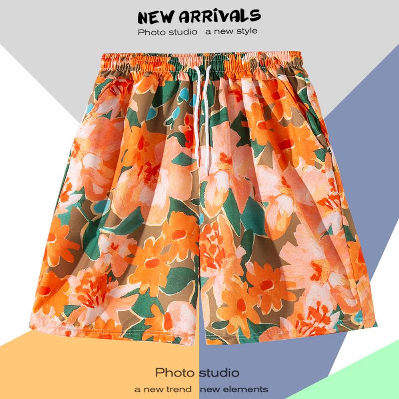 Hawaiian Summer Men Quick-drying Beachwear Plus Size Swimsuit Shorts Male Fashion Casual Loose Hawaii Printing Surf Board Shorts
