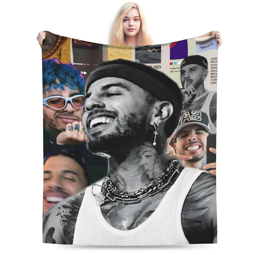 Stylish Rauw Alejandro Singer Rapper Blanket Super Soft Velvet  Comfortable Throw Blankets Machine Washable