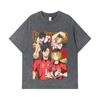 275 GSM Washed T-shirts 100% Cotton Haikyu V6 Print Unisex Heavy Cotton T Shirt