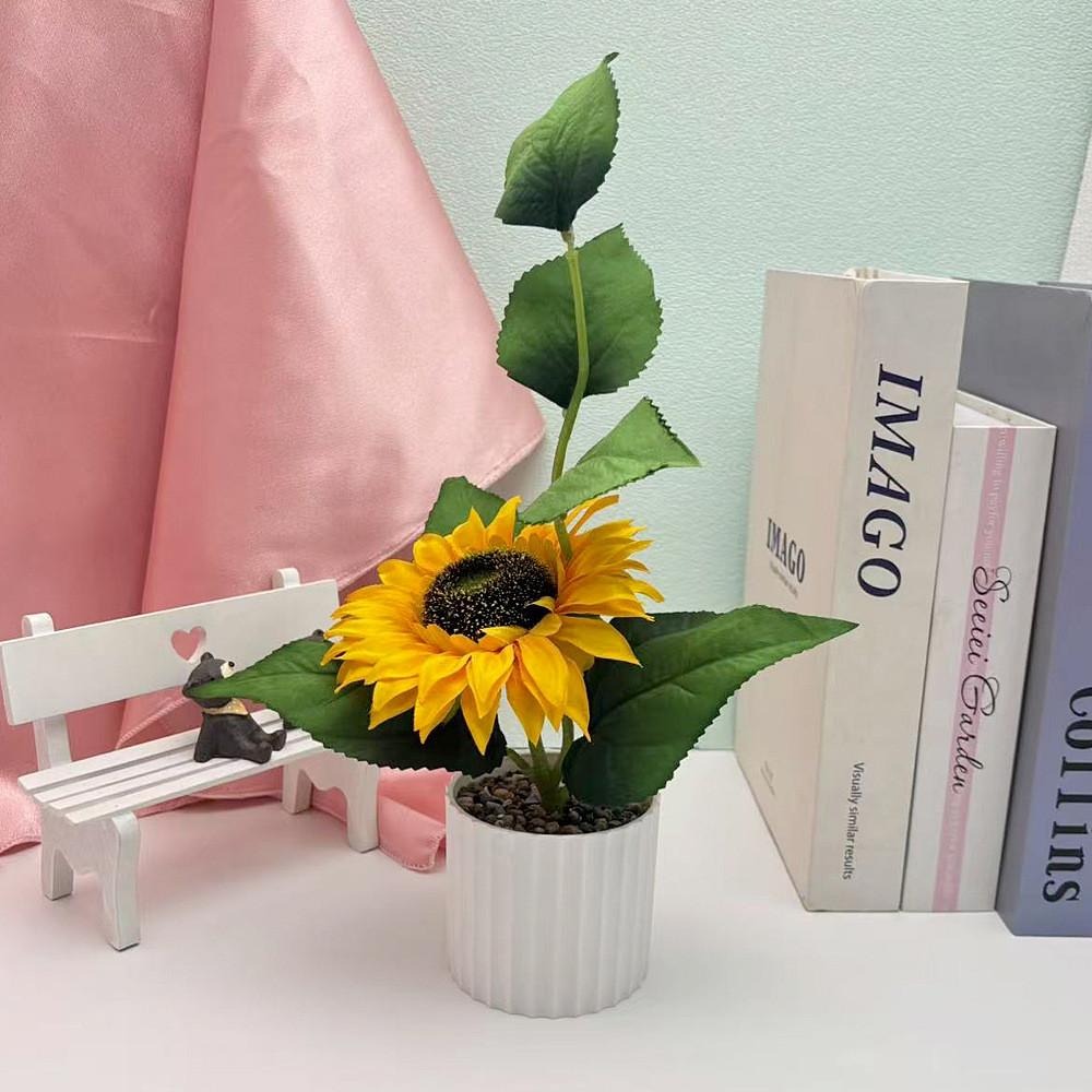 Sunflower Green Simulated Plant Bonsai For Indoor And Decoration Outdoor