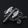 Viking Nordic Double Edged Battle Axe Pendant Necklace Stainless Steel Norse Warrior Talisman Protection Jewelry for Men