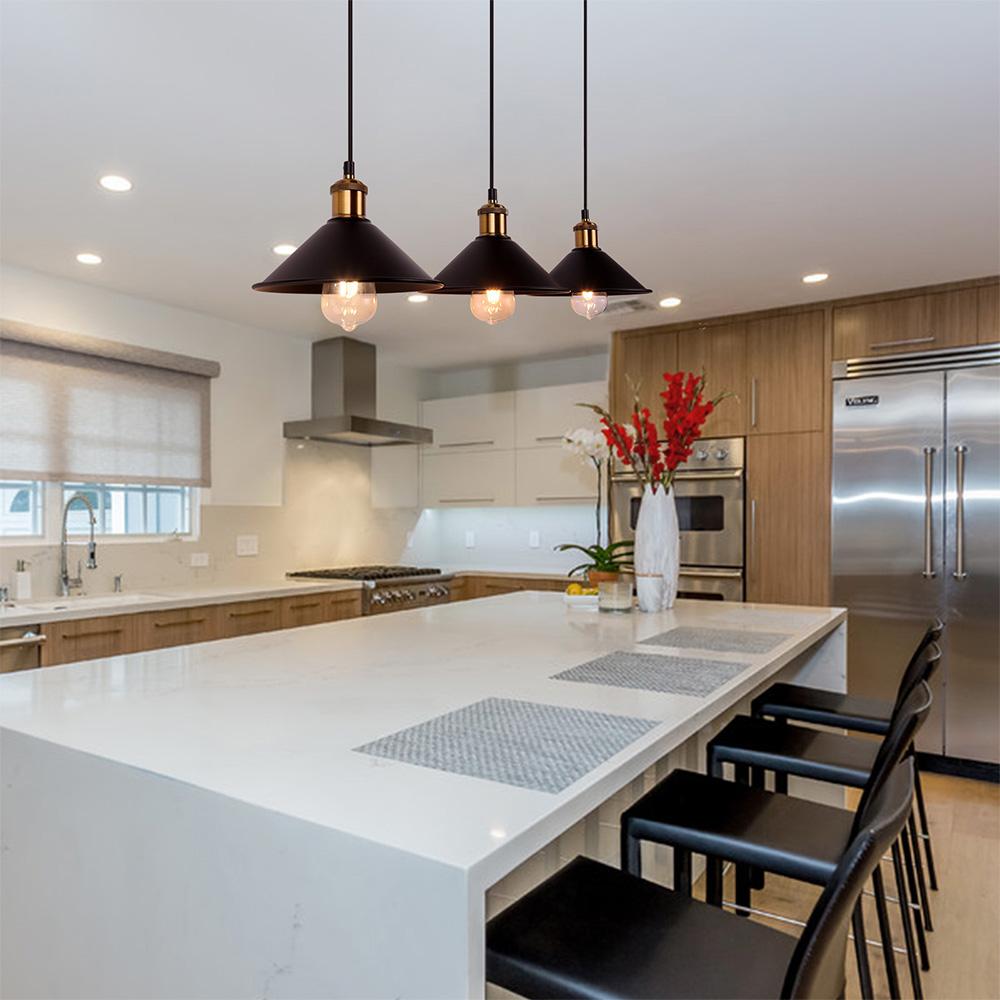 Современный промышленный ретро черный железный небольшой зонтик люстра E27/E26 Гостиная Ресторан Бар Лофт Вход Кафе Свет