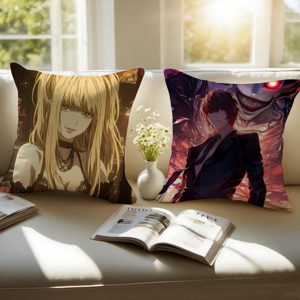 Smart Japanese Anime DDeath Note Cushion Cover Pillowcase Antidustmite Invisible Zipper Short Plush Sofa Cushion