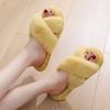 Fashion Women House Slippers Fur Fashion Warm Shoes Woman Slip On Flats Female Slides Cozy Home Furry Slippers