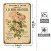 French Roses Vintage Metal Sign, 20x30cm Rustic Decor.