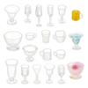 OLYCRAFT Miniature Cup Miniature Plastic Cup Miniature Dessert Miniature Drinking Glass Kitchen Decorative Miniature Dollhouse Accessories 68-Piece