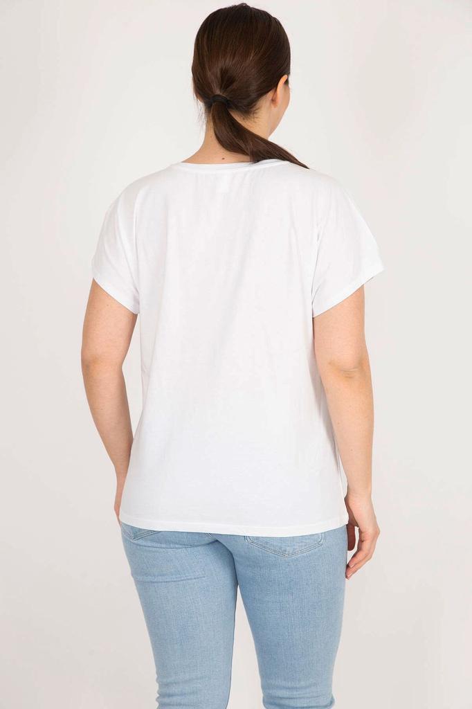 Женская блузка большого размера Bone Плюс размер блузка из хлопчатобумажной ткани с принтом спереди