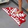 Vikama Red Christmas Snowflake Imitation Cashmere Carpet Semi-Circular Winter Non-Slip Bathroom Mat Home Decor Welcome Doormat