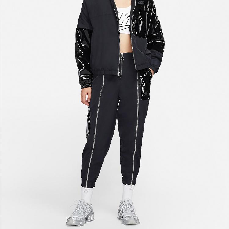 (WMNS) Nike Sportswear Icon Clash Sports Zipper Woven Casual Long Pants/Trousers Black Women's CU6926-010