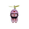 Mini Helmet Piglet Car Ornaments Cute Little Pink Pig With Helmet Propeller Car Decor Road Bike Motorcycle Decoration 2023