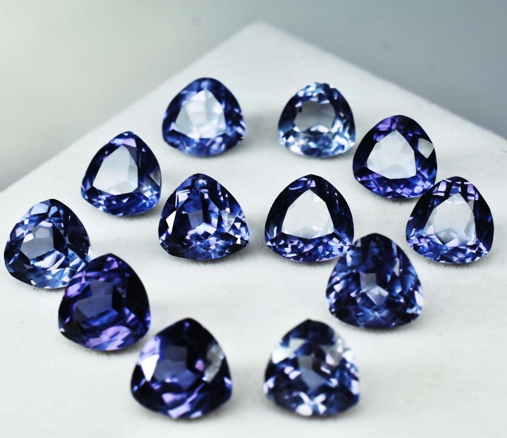 12 шт. Натуральный Александрит Изменение цвета Драгоценный камень Триллион Лот 96 Карат СЕРТИФИЦИРОВАН Ssr-873658