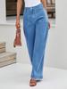 Women's High Waist Wide Leg Jeans Stretch Denim Baggy Loose Fit Pants with Pockets