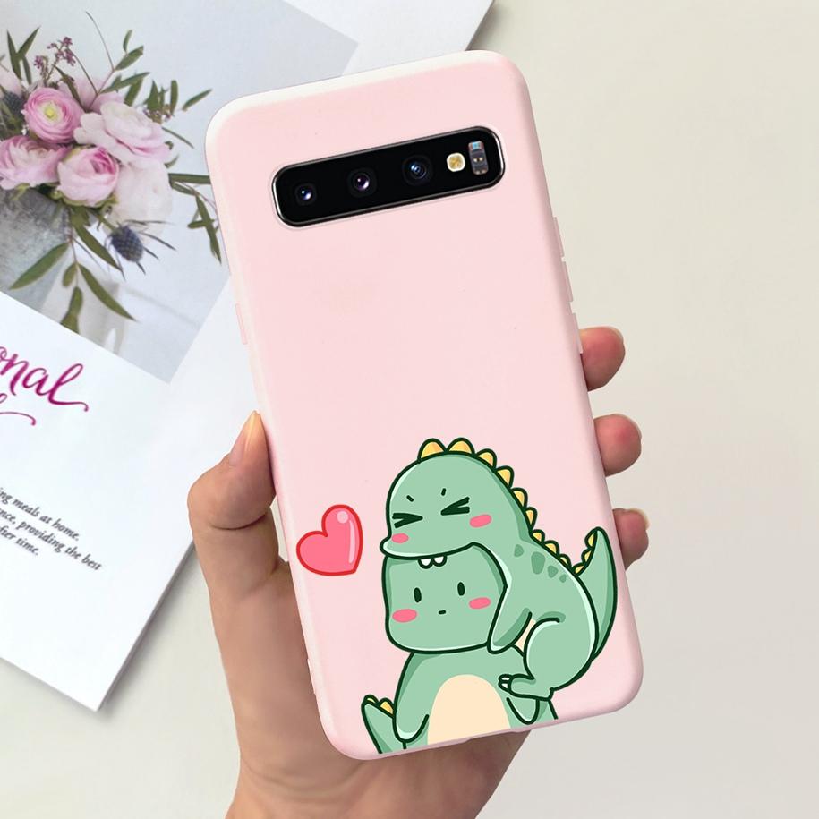 For Samsung S10 Plus SM-G975F Case Cute Dinosaur Duck Cartoon Soft Silicone Phone Cover For Samsung Galaxy S10 S10e G973F Bumper