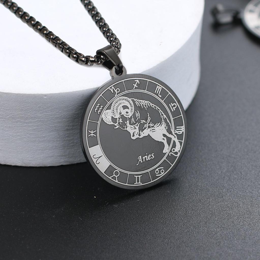 Ожерелье со знаком зодиака для мужчин и женщин лучшему другу, собачьи жетоны, подарок на день рождения, ожерелье с 12 созвездиями, кулон, ювелирное изделие для пары, подарок